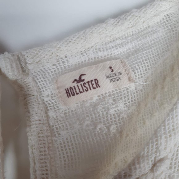 HOLLISTER Romantic Sheer Light Cream Top EUC - Picture 5 of 8